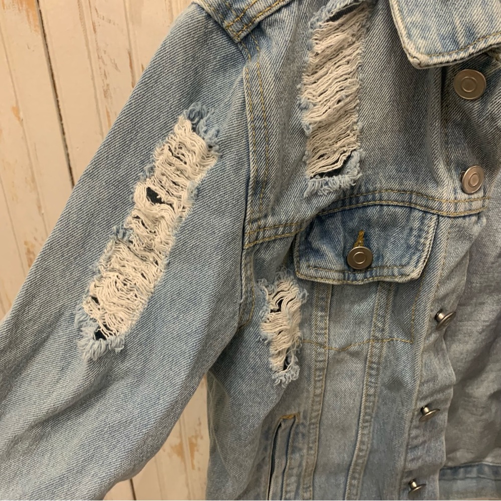 Distressed Denim Jacket - Picture 3 of 4